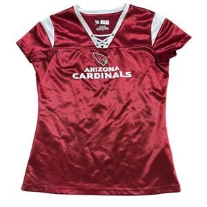 NFL WOMENS JERSEY ARIZONA CARDINALS RED USED S SMALL TEAM APPAREL DRAWSTRING
